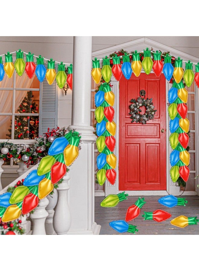 Demonwer 24 Pcs Christmas Light Bulb Balloon Light Bulb Film Balloons Xmas Red Green Blue Light Bulb Balloons for Christmas Party Living Room Stairs Festival Holiday Birthday Party Decoration - Image 4