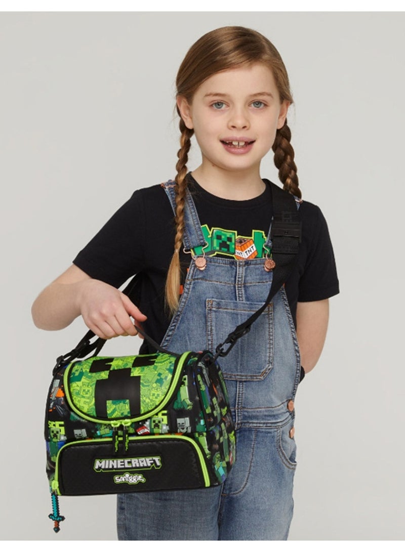Minecraft polyester thermal bag, children's shoulder bag handbag thermal crossbody bag, boy and girl large capacity bento bag - Image 4