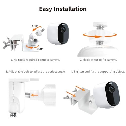Tonton Gutter Mount for Solar Panel and Outdoor Security Camera Compatible with Ring, Arlo, Eufy, Wyze, Reolink, Google Nest, Blink, Standard 1/4"-20 Mount, Up & Down Version Universal Bracket (White) - Image 4