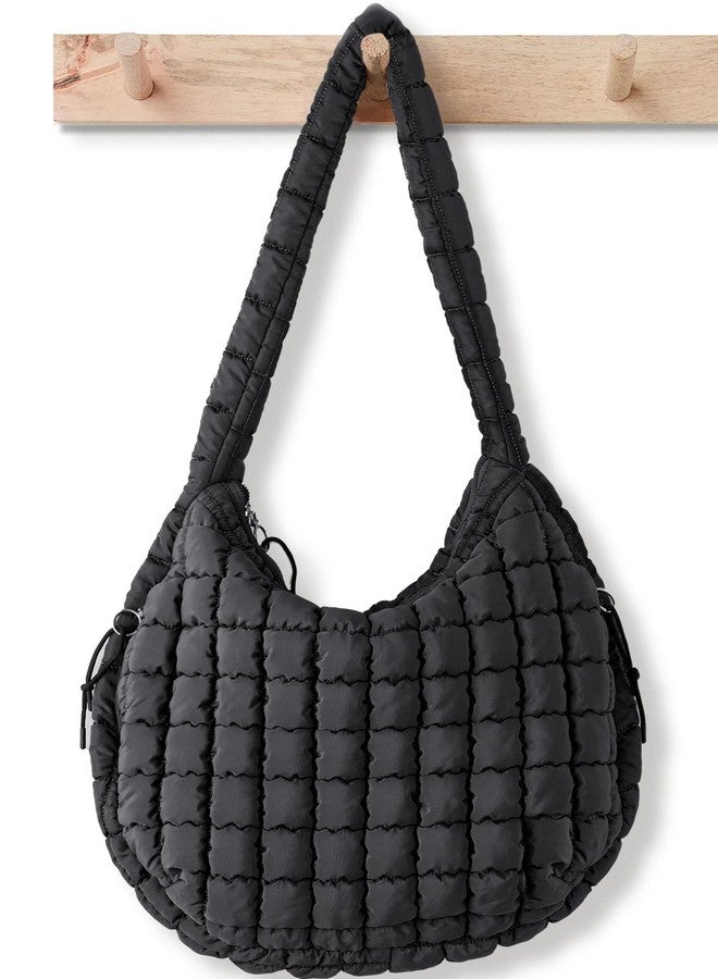 Babysun Puffer Tote Bag for Women Large Quilted Tote Bag Quilted Carryall Bag Soft Puffy Crossbody Bag Hobo Handbags Puff Purse - Image 1