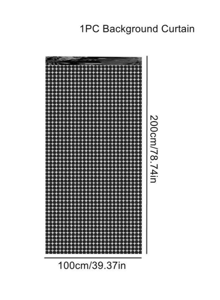 ستارة خلفية من القصدير الأسود مقاس طول 2 متر عرض 1متر  لامعة لتزيين حفلات الزفاف واعياد الميلاد وحفلات استقبال المولود الجديد - Image 3
