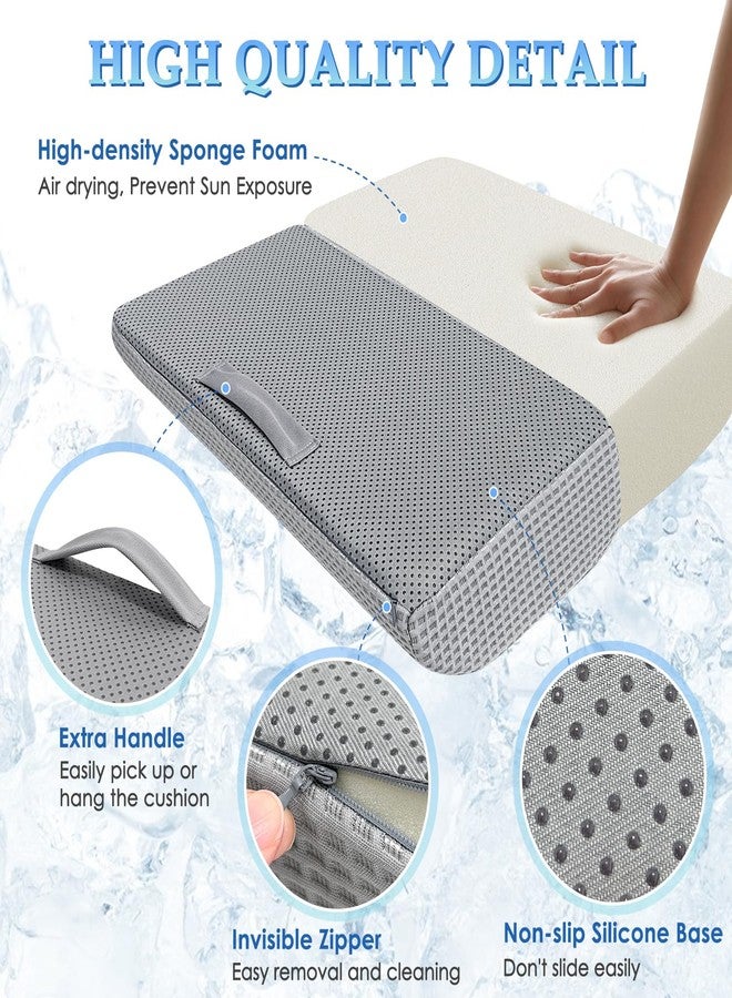 KAVIL Recliner Chair Cushions For Elderly Long Sitting, Extra Large Cooling Seat Cushion Support For Couch, Armchair - Seniors Chair Thick Foam Pad With Non-slip Base For Tailbone Pressure Relief Pain - Image 4
