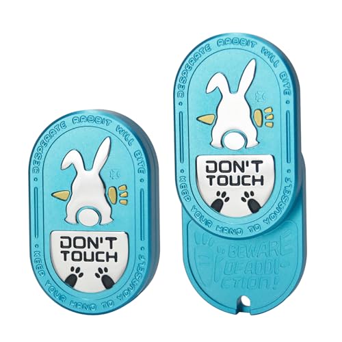 HIDEDC Desperate Rabbit Fidget Slider Aluminum Alloy Version Lightweight Portable EDC Metal Fidget Toys Adults ADHD Tools Executive Desk Toy for Keep Focus Anxiety Relief Blue - Image 1