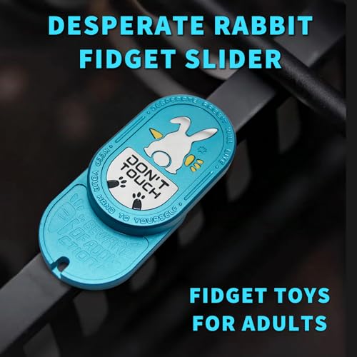 HIDEDC Desperate Rabbit Fidget Slider Aluminum Alloy Version Lightweight Portable EDC Metal Fidget Toys Adults ADHD Tools Executive Desk Toy for Keep Focus Anxiety Relief Blue - Image 3