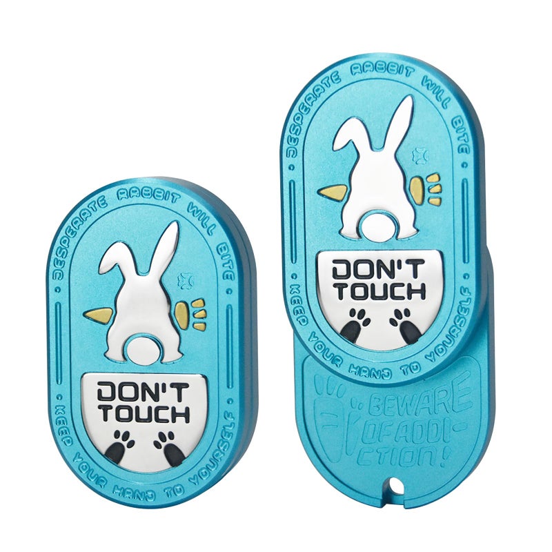 HIDEDC Desperate Rabbit Fidget Slider Aluminum Alloy Version Lightweight Portable EDC Metal Fidget Toys Adults ADHD Tools Executive Desk Toy for Keep Focus Anxiety Relief Blue - Image 2