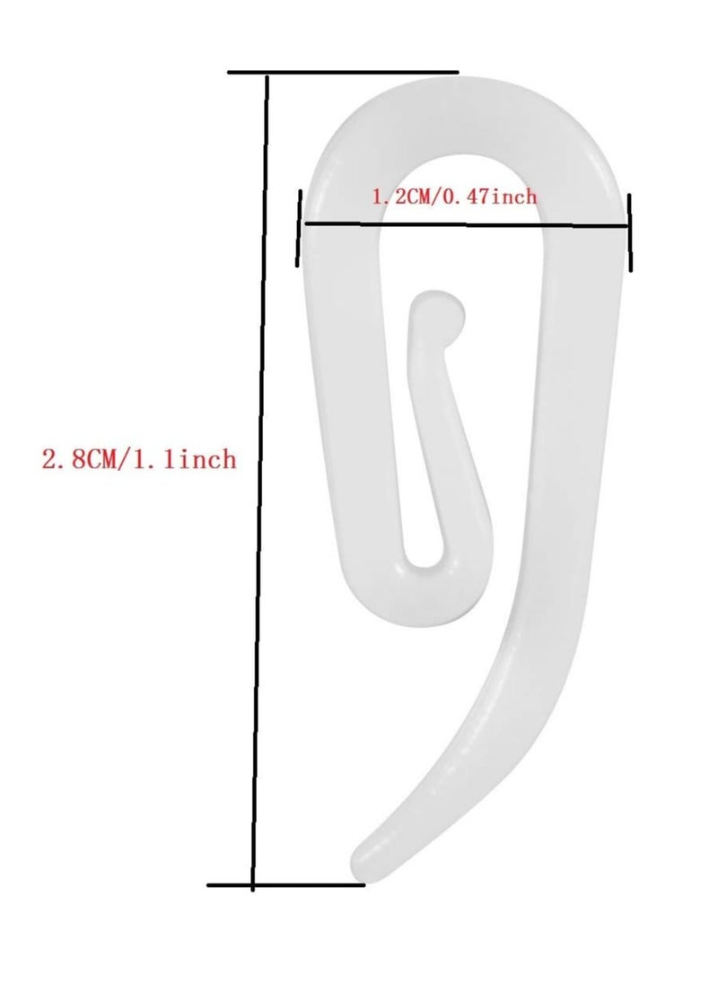 Oasisgalore - 100 Pack Curtain Hooks for Door Window Curtain，Curtain Header Tape Drapery Hooks 2.8x1.2cm - Image 1