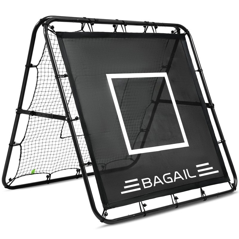 BAGAIL BAGAIL Double-Sided Rebounder Net, Football Nets, Adjustable Angles, Adjustable Structure, Rebound Net with Target for Skill Training, Portable Football Goals for the Garden, 120 x 120 cm - Image 1