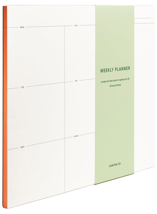 Kunitsa Co. Weekly To-Do List Notepad – Desk Pad for Work and Study, Orange, 11.7x8.3 Inches - Image 1