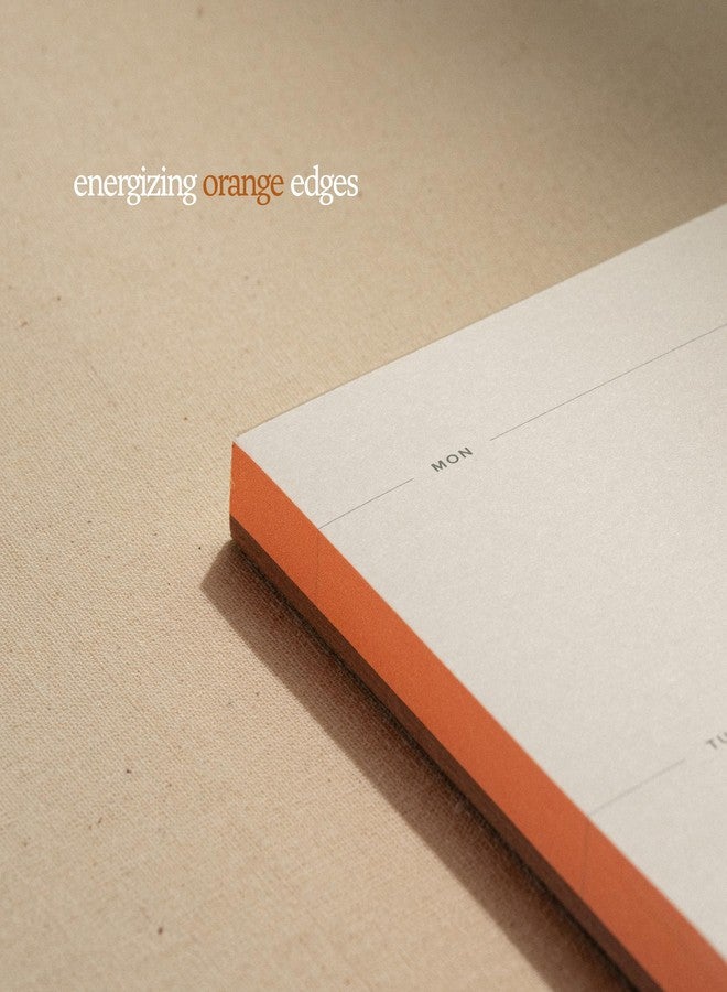 Kunitsa Co. Weekly To-Do List Notepad – Desk Pad for Work and Study, Orange, 11.7x8.3 Inches - Image 3