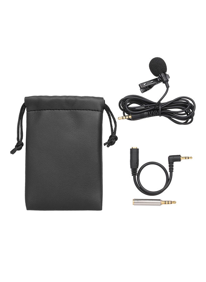 NIBEMINENT Mini Microphone Collar Clip Out Wire with Lapel V6549 Black - Image 1