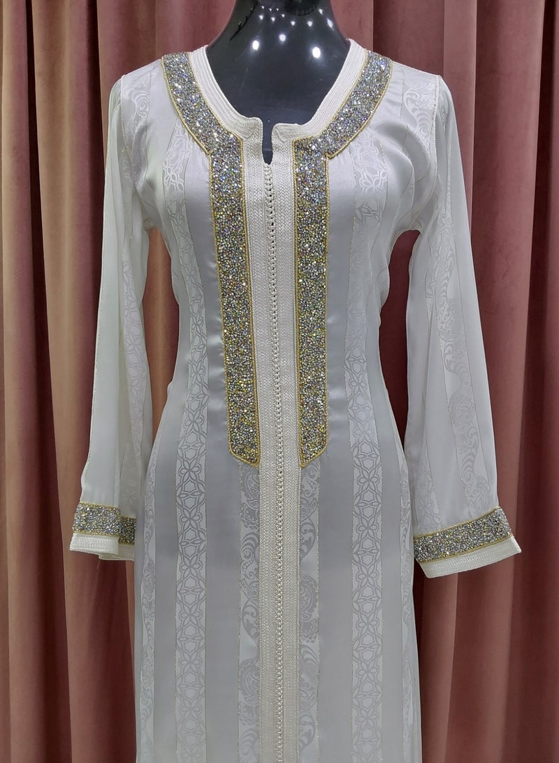 ALREESH ALBANAFSAJI DRESS WHITE
