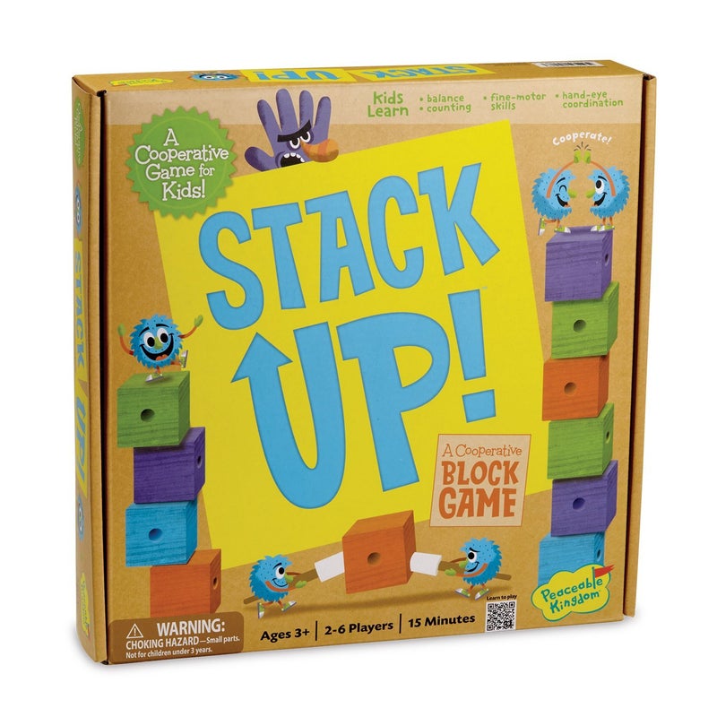 Peaceable Kingdom Stack Up AwardWinning Cooperative Toddler Preschool BlockStaking Game 26 Players Ages 35 Develops Balance Color Matching HandEye Coordination - Image 3