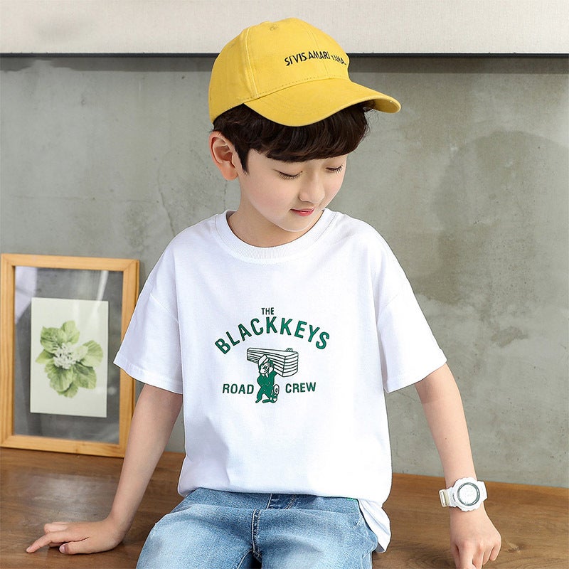 Children's Wear Cotton Short-sleeved T-shirt Blue Bear 2023 New Style Cotton Boys Short-sleeved Children's Top T-shirt Children's Wear - Image 2