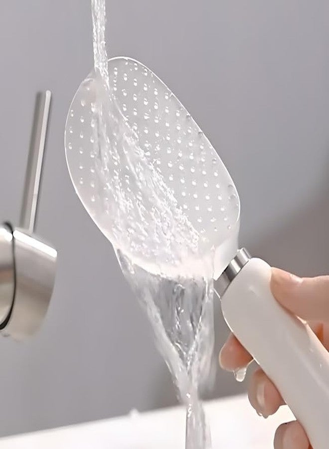 PAREEK Maid Scoop Premium Rice Paddle, Stainless Steel with White Handle, Kitchen Serving Utensil for Rice and Grains - Image 3