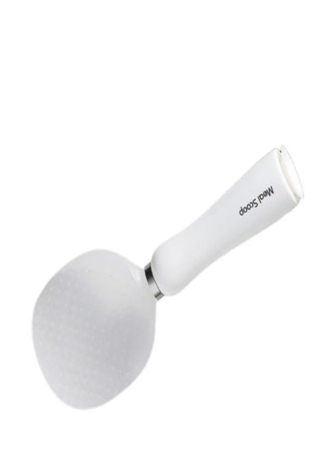 PAREEK Maid Scoop Premium Rice Paddle, Stainless Steel with White Handle, Kitchen Serving Utensil for Rice and Grains - Image 1