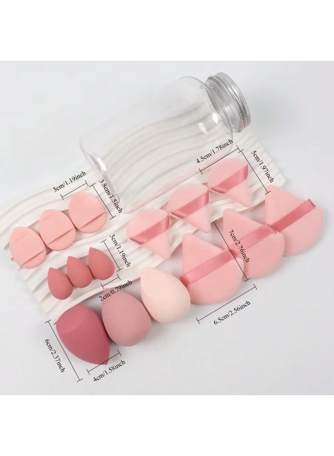 Ucanbe 15-Piece Beauty Tool Set - Loose Powder Puffs, Mini Puffs, Beauty Sponges & Cushion Puffs, Ultra-Soft Velvet, Latex-Free, Suitable for All Skin Types - Image 2