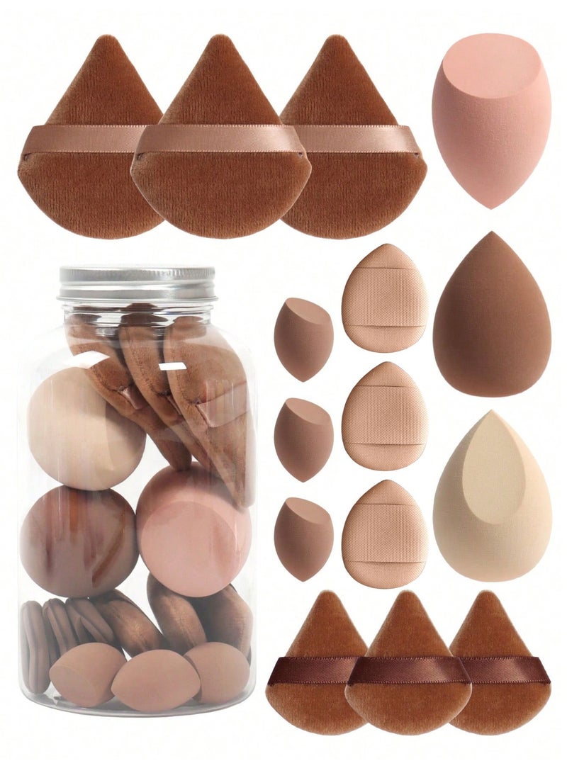 Ucanbe 15-Piece Beauty Tool Set - Loose Powder Puffs, Mini Puffs, Beauty Sponges & Cushion Puffs, Ultra-Soft Velvet, Latex-Free, Suitable for All Skin Types - Image 3