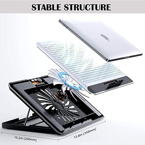 Dyazo Laptop Cooling pad | Laptop Stand with Fan | Laptop Raiser with Big Mute Fan Compatible for MacBook, Lenovo, hp & Other Notebook Up to 15.6-Inch (Silver) - Image 5