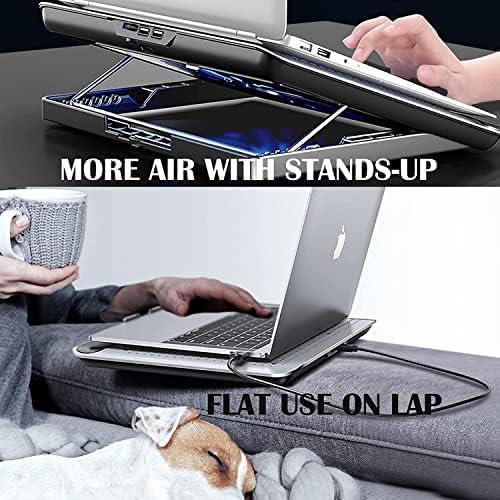 Dyazo Laptop Cooling pad | Laptop Stand with Fan | Laptop Raiser with Big Mute Fan Compatible for MacBook, Lenovo, hp & Other Notebook Up to 15.6-Inch (Silver) - Image 3