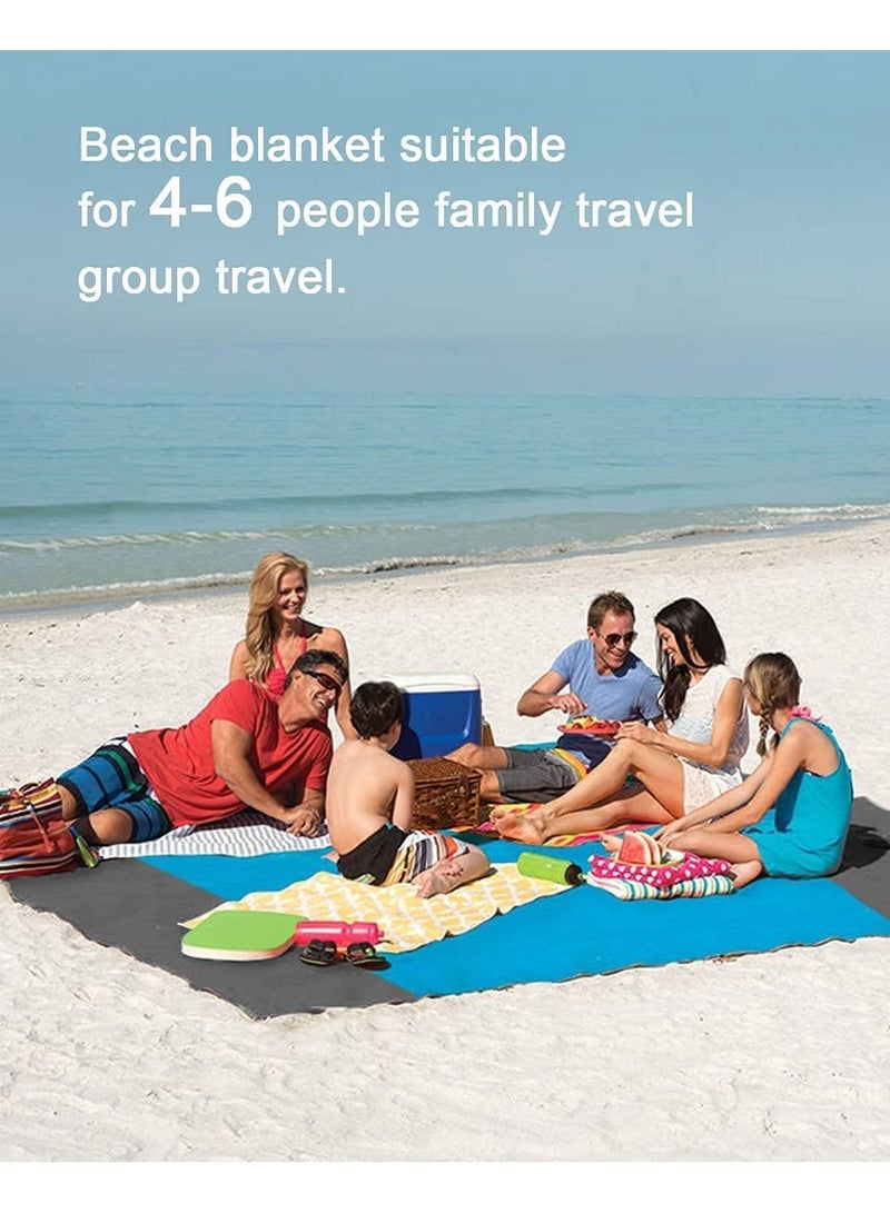 Large Beach Mat Blanket 200x210cm - Sandproof Waterproof Picnic Outdoor Blue - Image 3