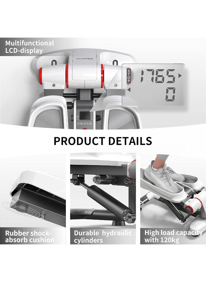 PROIRON PROIRON Stepper for Exercise, Mini Stepper Machine with Display, Step Exercise Machine with Resistance Bands for Home Workout, Up Down Swing Twist Stepper for Leg Arm Full Body Trainer - Image 4