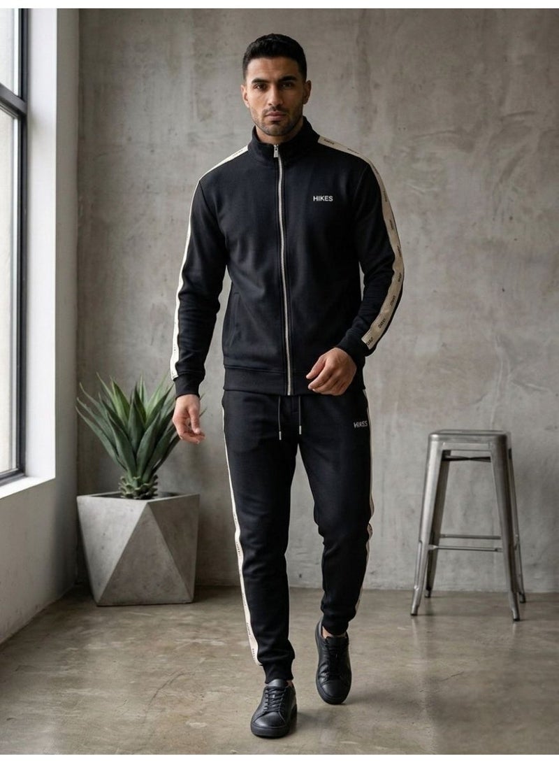 Hikes Men’s Premium Summer Tracksuit Set – Slim Fit Zip-Up Jacket & Stretch Jogger Pants, Lightweight Breathable Athleisure Wear - Image 2