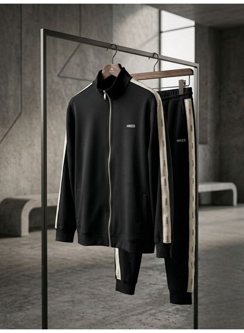 Hikes Men’s Premium Summer Tracksuit Set – Slim Fit Zip-Up Jacket & Stretch Jogger Pants, Lightweight Breathable Athleisure Wear - Image 5