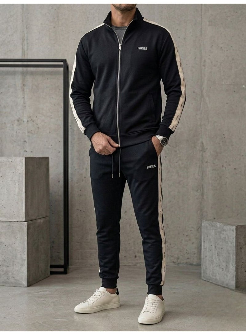 Hikes Men’s Premium Summer Tracksuit Set – Slim Fit Zip-Up Jacket & Stretch Jogger Pants, Lightweight Breathable Athleisure Wear - Image 3