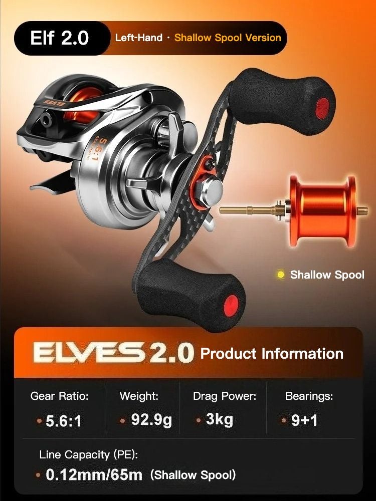 كادينس بكرة صيد Cadence Valley Elves 2.0 Shallow Spool 5.6:1 Left Handle - Image 1
