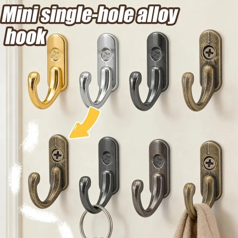 Vintage Wall Mounted Metal Hooks for Hanging Jewelry Keys Towel Bag Small Hangers Bathroom Kitchen Storage Hook Rack with Screw - Image 4
