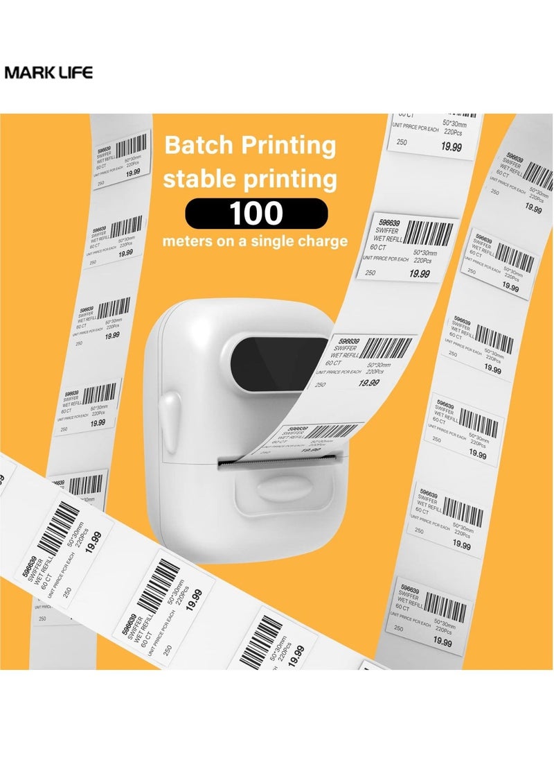 Marklife - Thermal Label Paper for Label Maker Machine,Waterproof Oil-Proof for Home Office Small Business Barcode Printing,220 Labels/Roll Labeling Tape Replacement(40×30mm White) - Image 1