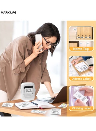 ورق ملصقات حراري لماكينة وضع العلامات، مقاوم للماء والزيت للاستخدام المنزلي والمكتبي والأعمال الصغيرة، لطباعة الباركود، 220 ملصق/لفة، شريط بديل للملصقات (40×30 مم، أبيض) - view 5