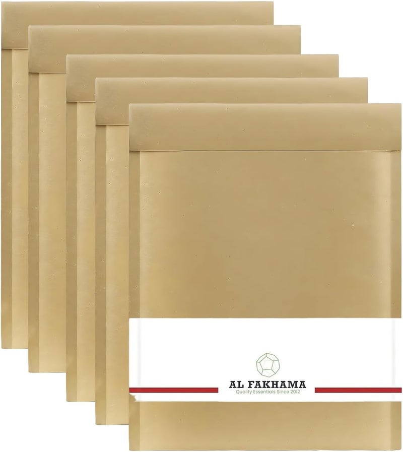 AL FAKHAMA Premium Kraft Paper Bubble Mailers – Pack of 5 | Durable Padded Envelopes with Self-Seal Closure for Safe Mailing & Shipping - Image 1