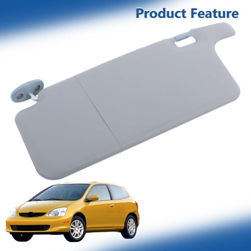Silscvtt Driver and Passenger Side Sun Visor with Mirror Gray Replacement for Honda Civic 1996-2001 - Image 3