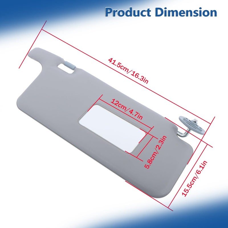 Silscvtt Driver and Passenger Side Sun Visor with Mirror Gray Replacement for Honda Civic 1996-2001 - Image 2