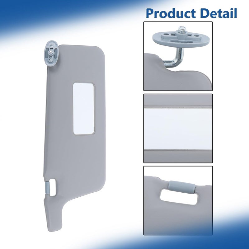 Silscvtt Driver and Passenger Side Sun Visor with Mirror Gray Replacement for Honda Civic 1996-2001 - Image 5