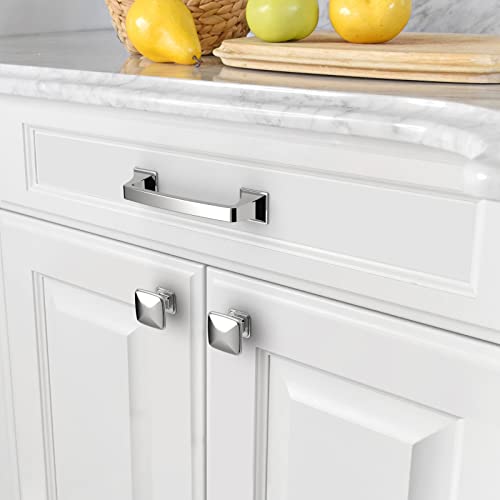 Amerdeco 10 Pack Polished Chrome Cabinet Hardware - 3-3/4 Inch(96mm) Hole Center Kitchen Handles for Bathroom & Dresser Pulls - ZH0002 - Image 4