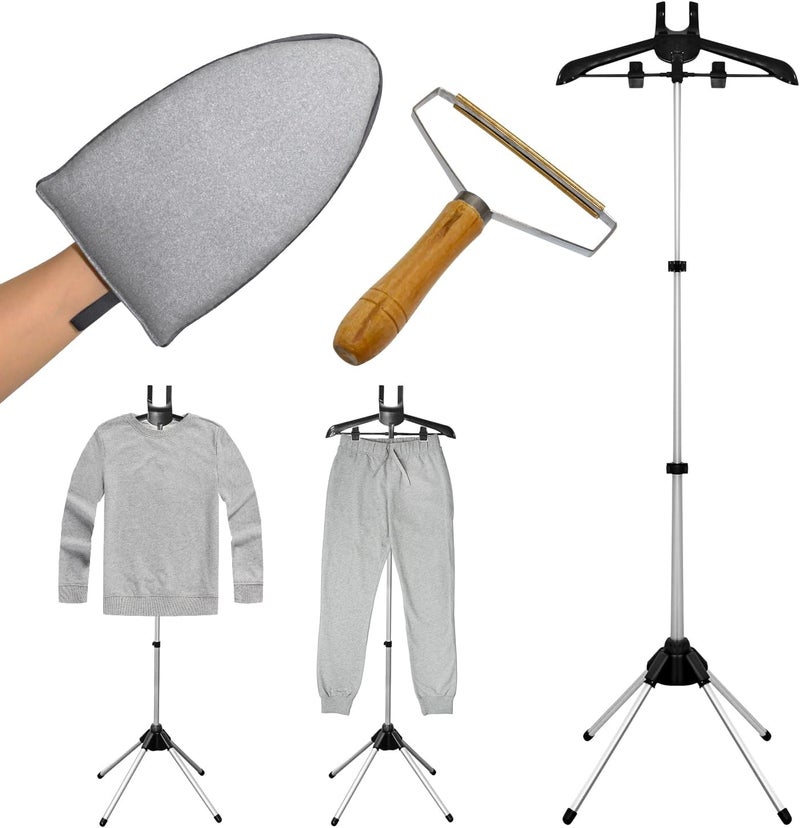TONINT Garment hanger for steaming clothes with Ironing Gloves,Steam rack for clothes,Handheld garment steamer rack,Clothes hanger for steam ironing,Steam stand clothes,Steam iron steamer hanger standing - Image 1