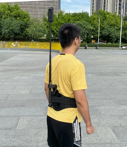 Fotoleey Updated Back Bar Waist Strap Mount for Insta360 X5/X4/X3/X2 /Ace Pro, Go Pro Max, Hero12/11, Compatibe with DJI Osmo 360, Hiking and Cycling, Adjustable up to 55 inches (Stick not Included) - Image 3