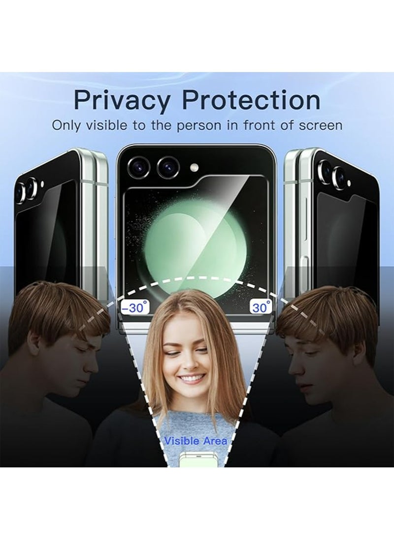 3 PCS Samsung Galaxy Z Flip 6 Privacy Screen Protector, 9H Front Tempered Glass , Anti-Spy, Easy Installation, Case-Friendly - Image 2