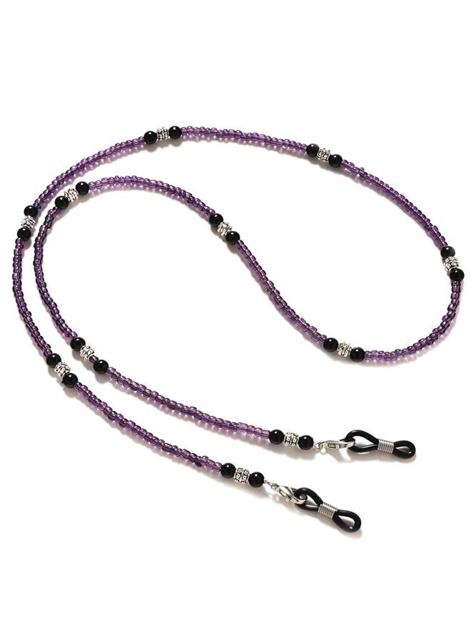 EJOQSON Beaded Eyeglass Chains Glasses Chain For Women Stylish Sunglasses Strap Eye Glasses Holders Around Neck Glasses Lanyard (PURPLE BEADED) - Image 1
