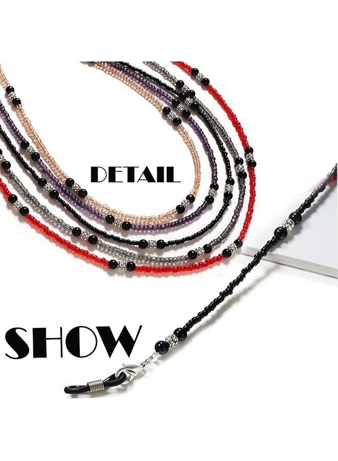 EJOQSON Beaded Eyeglass Chains Glasses Chain For Women Stylish Sunglasses Strap Eye Glasses Holders Around Neck Glasses Lanyard (PURPLE BEADED) - Image 4
