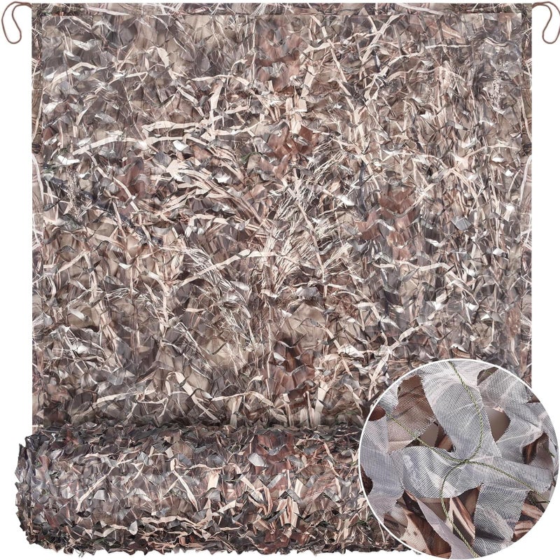 Yeacool Camo Mesh Netting Camouflage Netting Military Surplus Hunting Blind Net for Military Theme Party Decorations Backdrop Sunshade Car Cover Camping Shooting (Dry Grass, 13ftx20ft, 4m*6m)