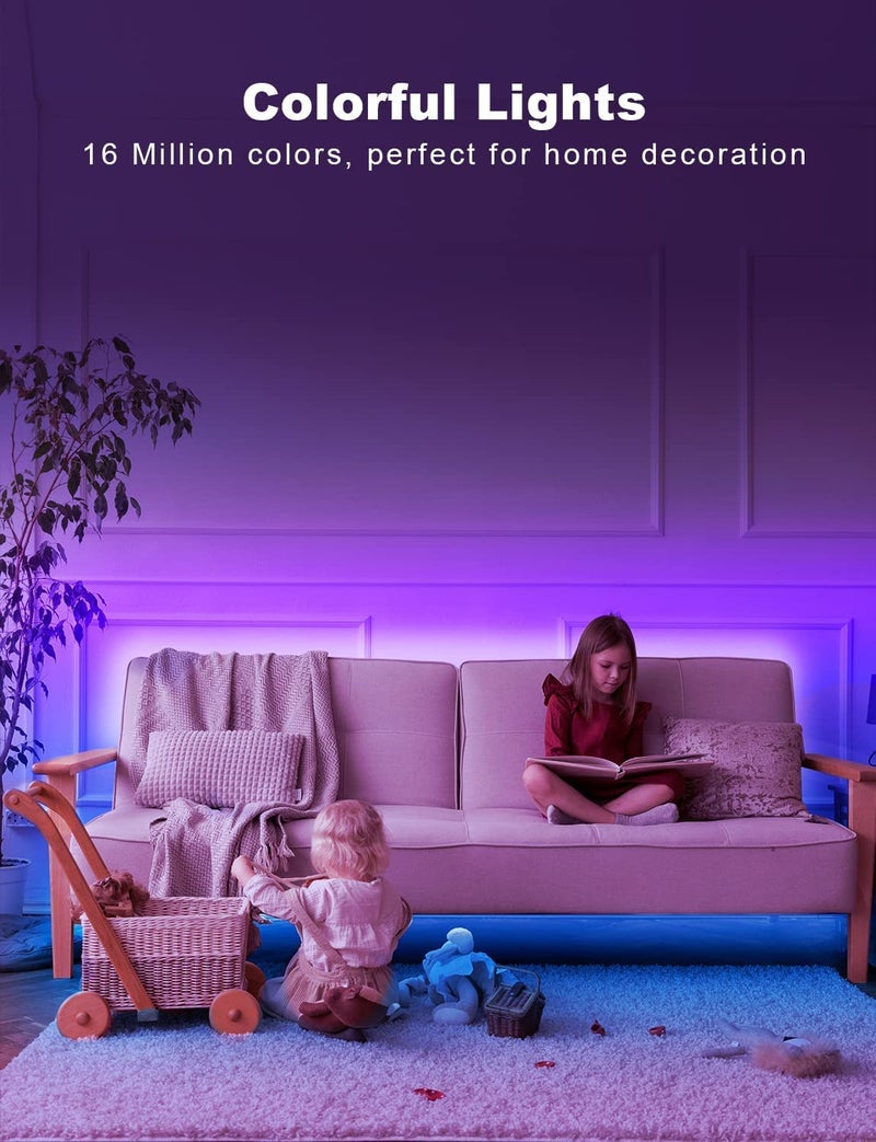 DAYBETTER Smart RGB Led Strip Lights, 300ft Led Lights for Bedroom with App Control, Multicolor Changing Led Light Strips Apply for Home Decor, Living Room, Kitchen, Home Party Decoration - Image 3