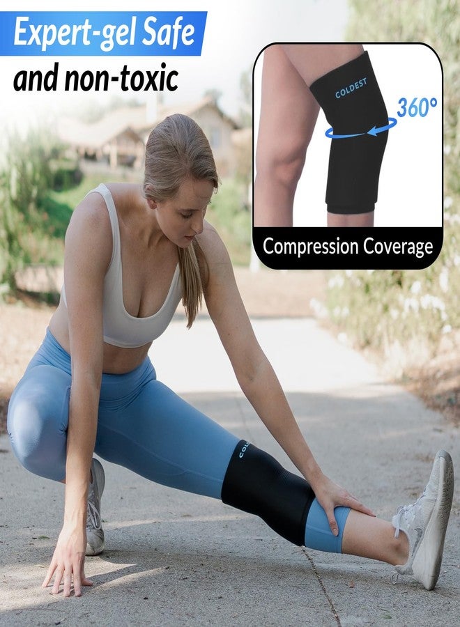 THE COLDEST WATER Coldest Knee Ice Pack 360 - Knee Pain Relief Compression, Reusable Gel Ice wrap for Leg Injuries, Swelling, Knee Replacement Surgery, Cold Compress Therapy for Arthritis, Meniscus Tear and ACL (Small) - Image 4