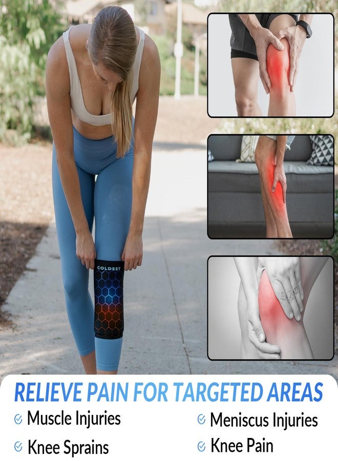 THE COLDEST WATER Coldest Knee Ice Pack 360 - Knee Pain Relief Compression, Reusable Gel Ice wrap for Leg Injuries, Swelling, Knee Replacement Surgery, Cold Compress Therapy for Arthritis, Meniscus Tear and ACL (Small) - Image 2