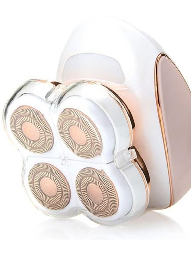 فلوليس جهاز إزالة الشعر من دون ألم بتصميم صغير ومحمول مزوّد بإضاءة LED أبيض/ذهبي - Image 2