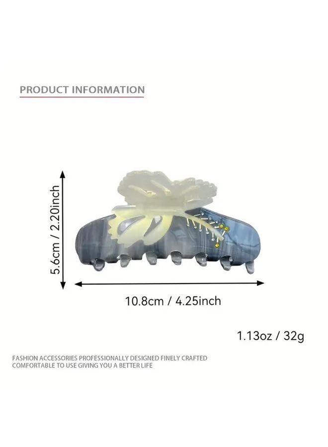 Large 4 25 Inch Yellow Flower Marble Hair Clip For Back Of Head - Image 4