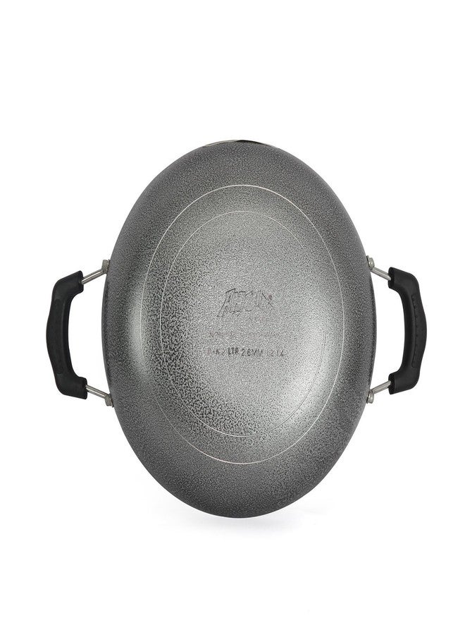 Anjali Aluminium Non-Stick Kadhai Diamond Series with Stainless Steel Lid, 3.25 Litre, Black - Image 4