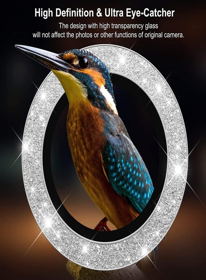 Guppy Glitter Camera Lens Protector for Samsung Galaxy S23 Ultra, Aluminum Alloy Ring Tempered Glass Lens Protector Anti Scratch Decorative Camera Cover Fits for Galaxy S23 Ultra Glitter Gold - Image 2